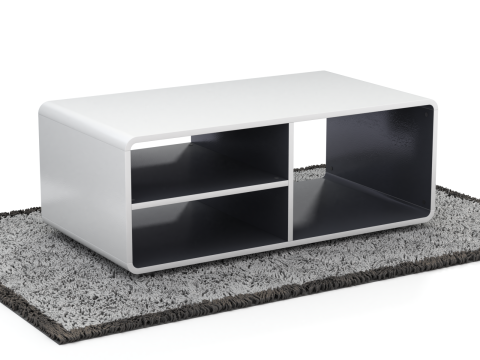Rounded Coffee Table Model-2 with Carpet Modelo 3D