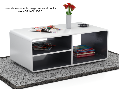 Rounded Coffee Table Model-2 with Carpet Modello 3D