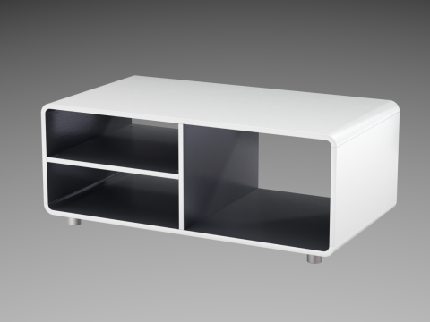 Rounded Coffee Table Model-2 with Carpet Modello 3D