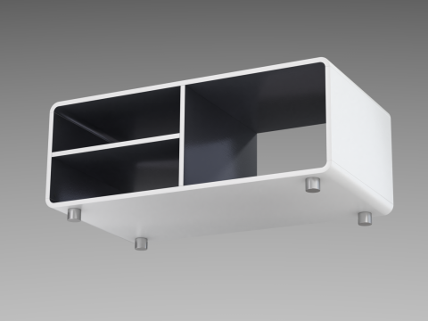 Rounded Coffee Table Model-2 with Carpet Modello 3D