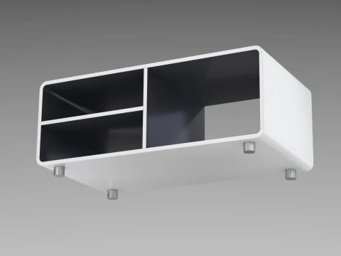 Mesa de Centro Redonda Modelo-2 com Tapete Modelo 3D