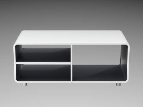 Rounded Coffee Table Model-2 with Carpet Modello 3D