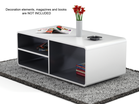 Rounded Coffee Table Model-2 with Carpet Modello 3D