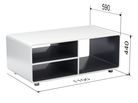 Rounded Coffee Table Model-2 with Carpet Modello 3D