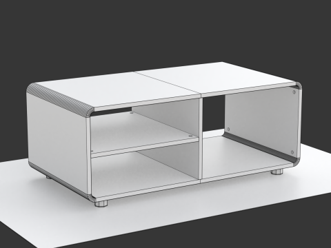 Rounded Coffee Table Model-2 with Carpet Modello 3D