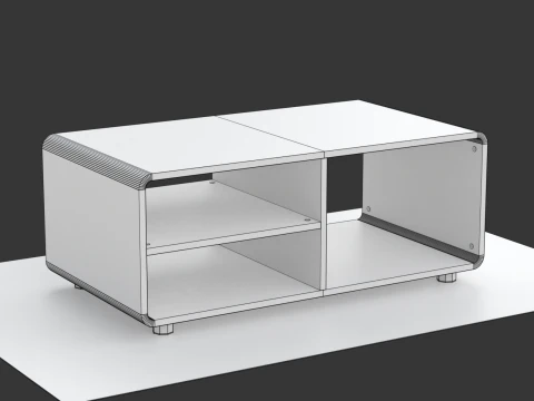 Mesa de Centro Redonda Modelo-2 com Tapete Modelo 3D