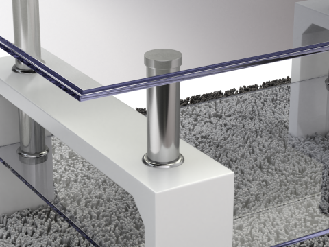 Glass Coffee Table Model-3 with Carpet 3D मॉडल