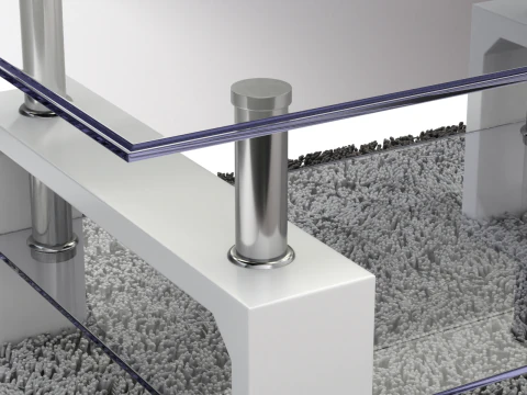 Glass Coffee Table Model-3 with Carpet 3D Model