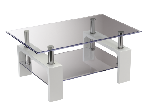 Glass Coffee Table Model-3 with Carpet 3D मॉडल