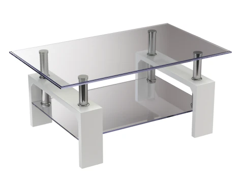 Glass Coffee Table Model-3 with Carpet 3D Model