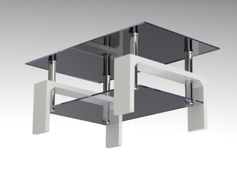 Glass Coffee Table Model-3 with Carpet 3D मॉडल