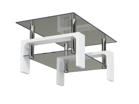 Glass Coffee Table Model-3 with Carpet 3D Model