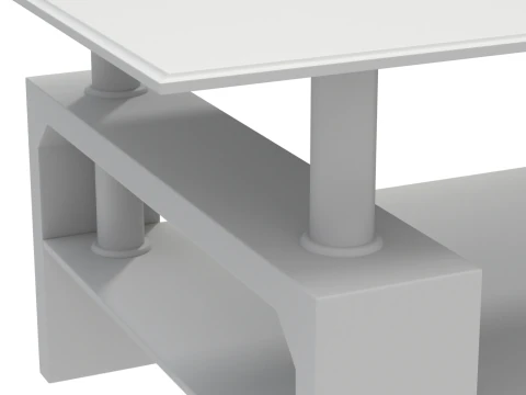 Glass Coffee Table Model-3 with Carpet 3D Model