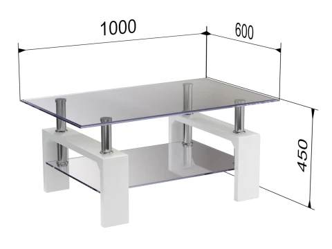 Glass Coffee Table Model-3 with Carpet 3D Model