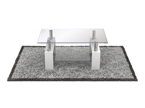 Glass Coffee Table Model-3 with Carpet 3D मॉडल