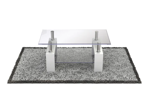 Glass Coffee Table Model-3 with Carpet 3D Model
