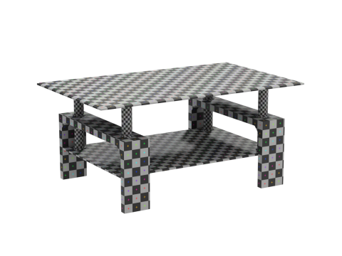 Glass Coffee Table Model-3 with Carpet 3D मॉडल