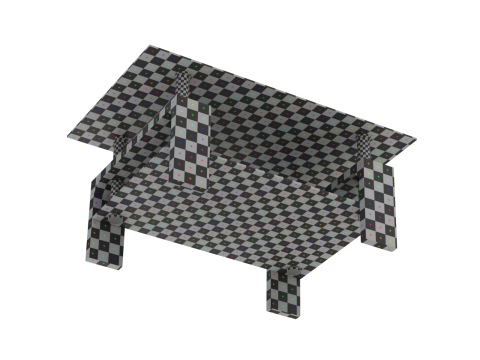 Glass Coffee Table Model-3 with Carpet 3D मॉडल