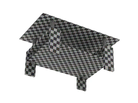Glass Coffee Table Model-3 with Carpet 3D Model
