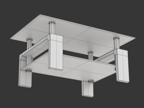 Glass Coffee Table Model-3 with Carpet 3D मॉडल