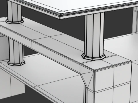 Glass Coffee Table Model-3 with Carpet 3D Model