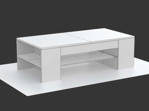Coffee Table Model-4 with Carpet Modello 3D