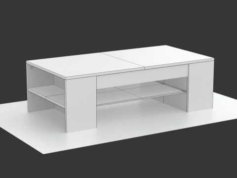 Coffee Table Model-4 with Carpet 3D Model