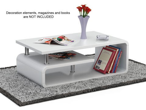 Rounded Coffee Table Model-5 with Carpet 3D Модель