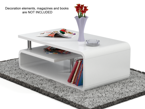 Rounded Coffee Table Model-5 with Carpet 3D Модель