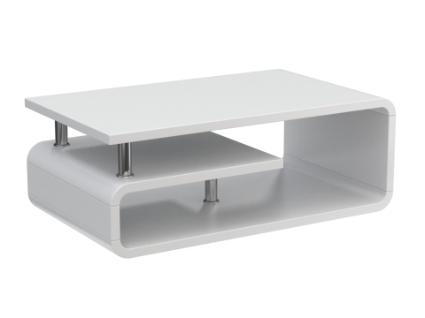 Rounded Coffee Table Model-5 with Carpet 3D Модель