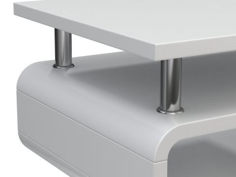 Rounded Coffee Table Model-5 with Carpet 3D Модель