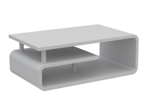 Rounded Coffee Table Model-5 with Carpet 3D Модель