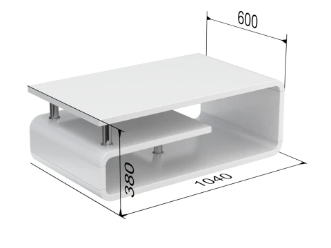 Rounded Coffee Table Model-5 with Carpet 3D Model