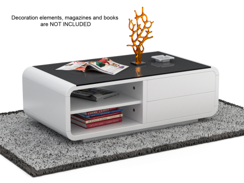 Rounded Coffee Table Model-6 with Carpet Model 3D