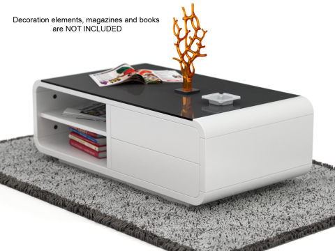 Rounded Coffee Table Model-6 with Carpet Model 3D
