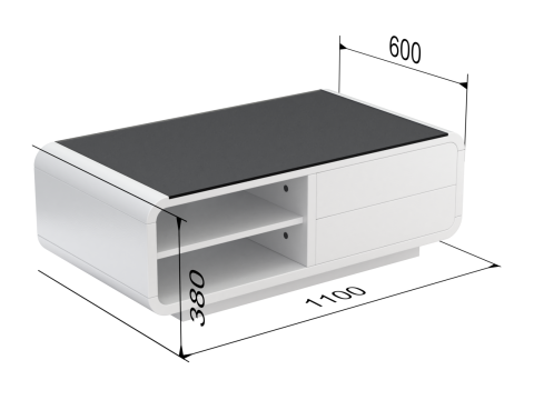 Rounded Coffee Table Model-6 with Carpet Model 3D