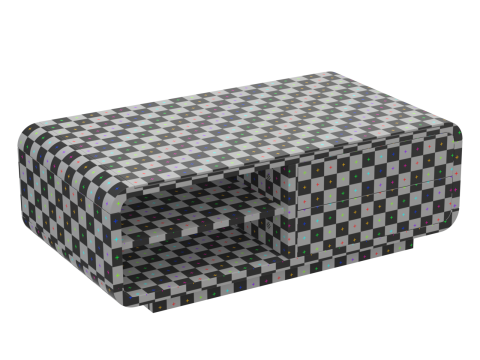 Rounded Coffee Table Model-6 with Carpet Model 3D