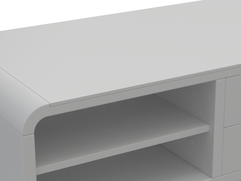 Rounded Coffee Table Model-6 with Carpet Model 3D