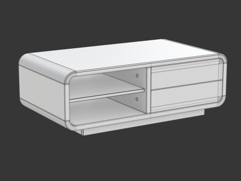 Rounded Coffee Table Model-6 with Carpet Model 3D