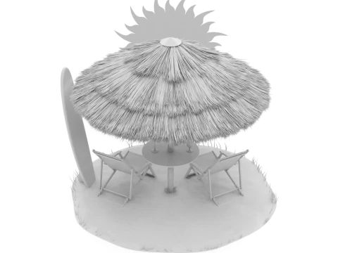 Beach Scene 3D Model