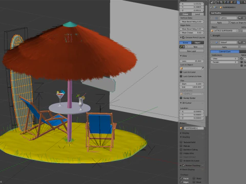Beach Scene 3D Model