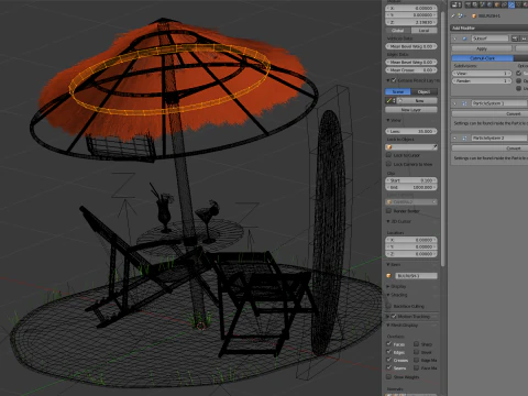 Beach Scene 3D Model
