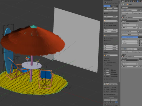 Beach Scene 3D Model