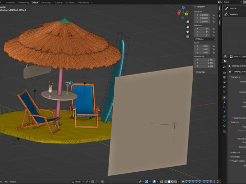 Beach Scene 3D Model