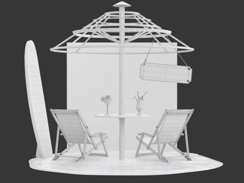 Beach Scene 3D Model