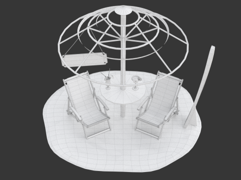 Beach Scene 3D Model