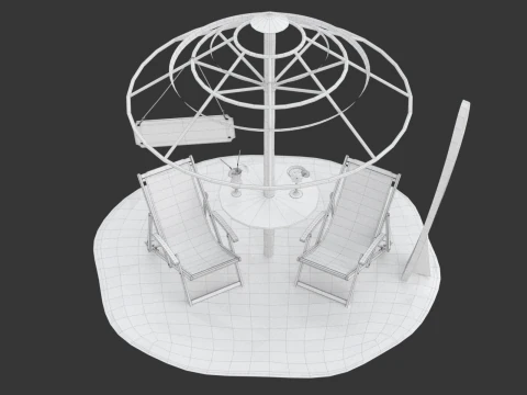 Beach Scene 3D Model