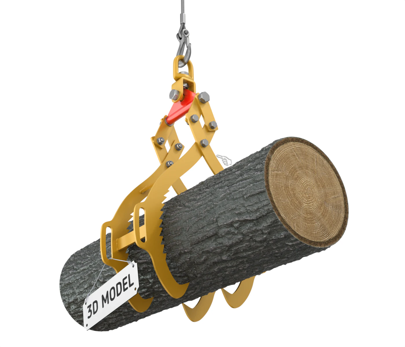 Rigged Log Lifting Tongs 3D Model .c4d .max .obj .3ds .fbx .stl .blend 