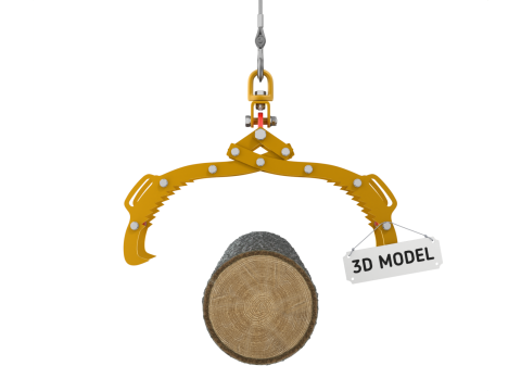 Rigged Log Lifting Tongs 3D Модель