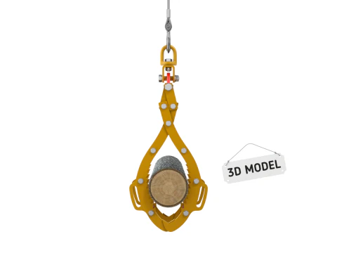 Rigged Log Lifting Tongs 3D Model